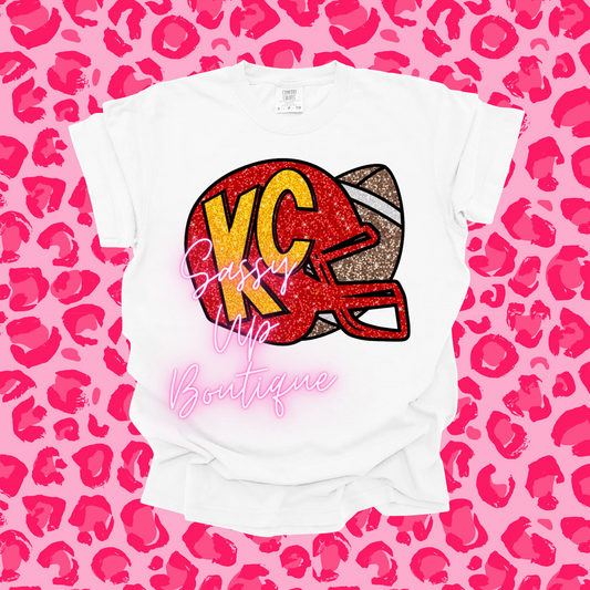 KC Faux Glitter Helmet and Football