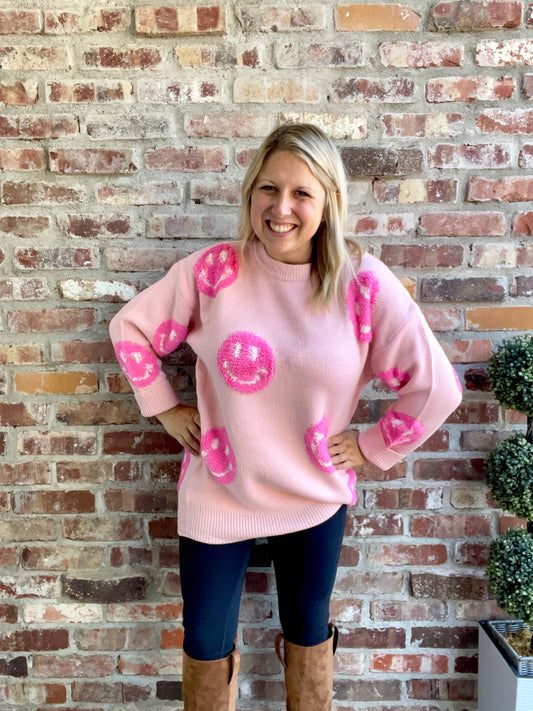 Pink Smiley Sweatshirt