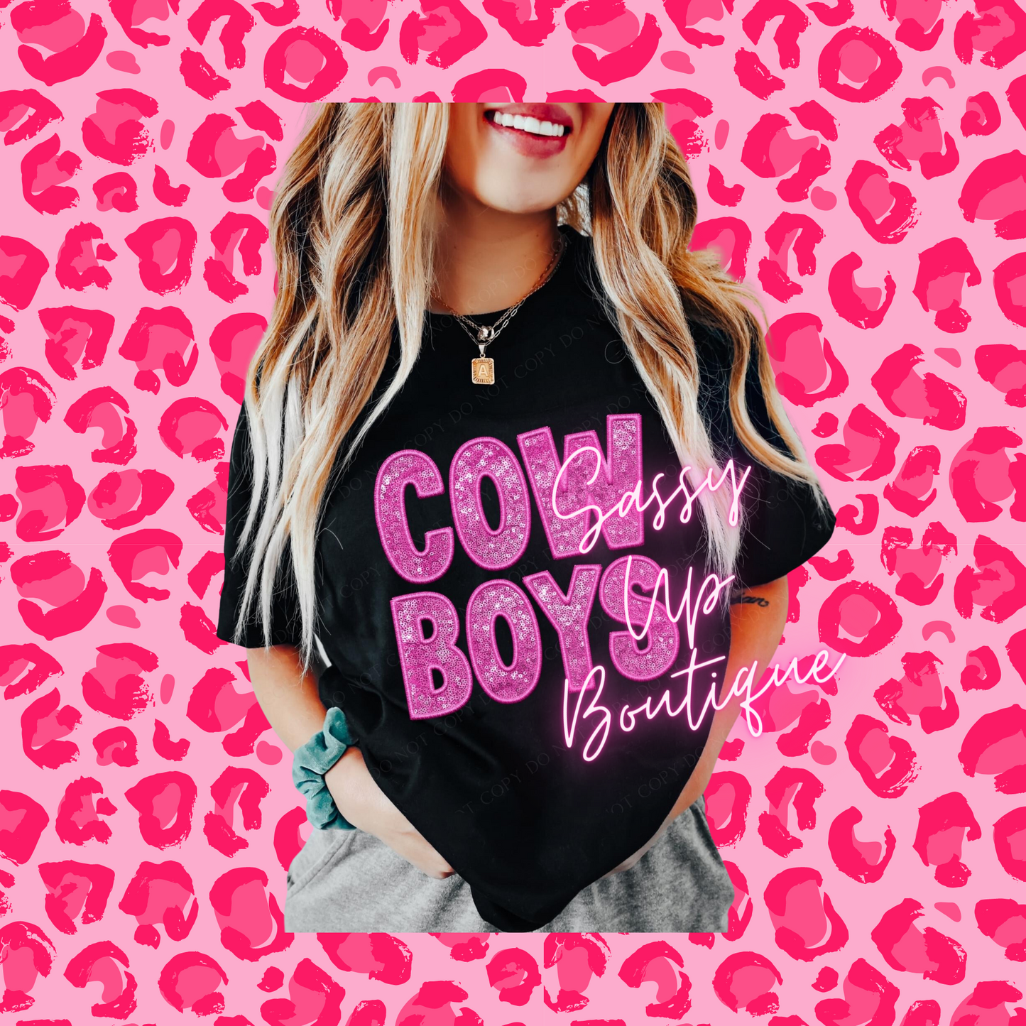 Pink Sequin School Spirit Sweatshirt