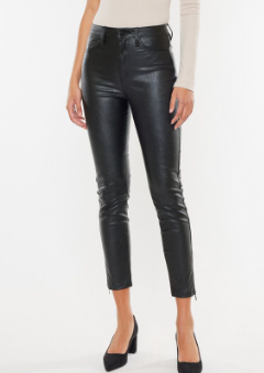 KanCan Black Faux Leather Pants