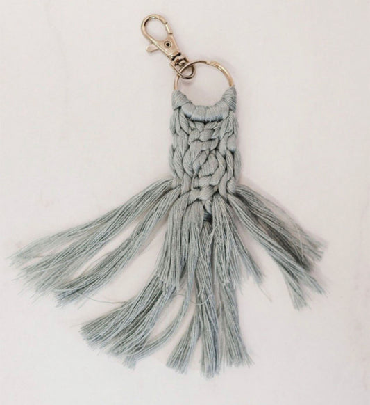 Gray Tassel Keychain