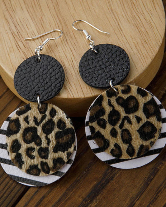 Black, Striped, Leopard Dangle Earrings