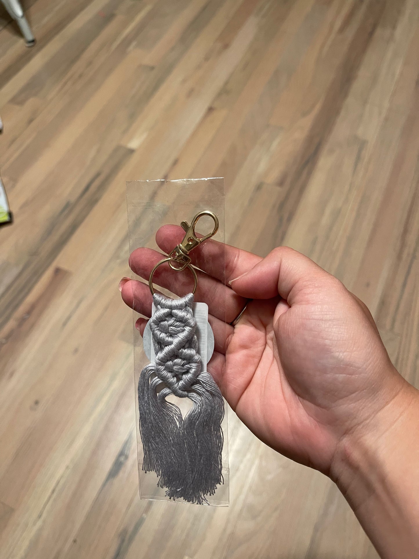 Gray Tassel Keychain